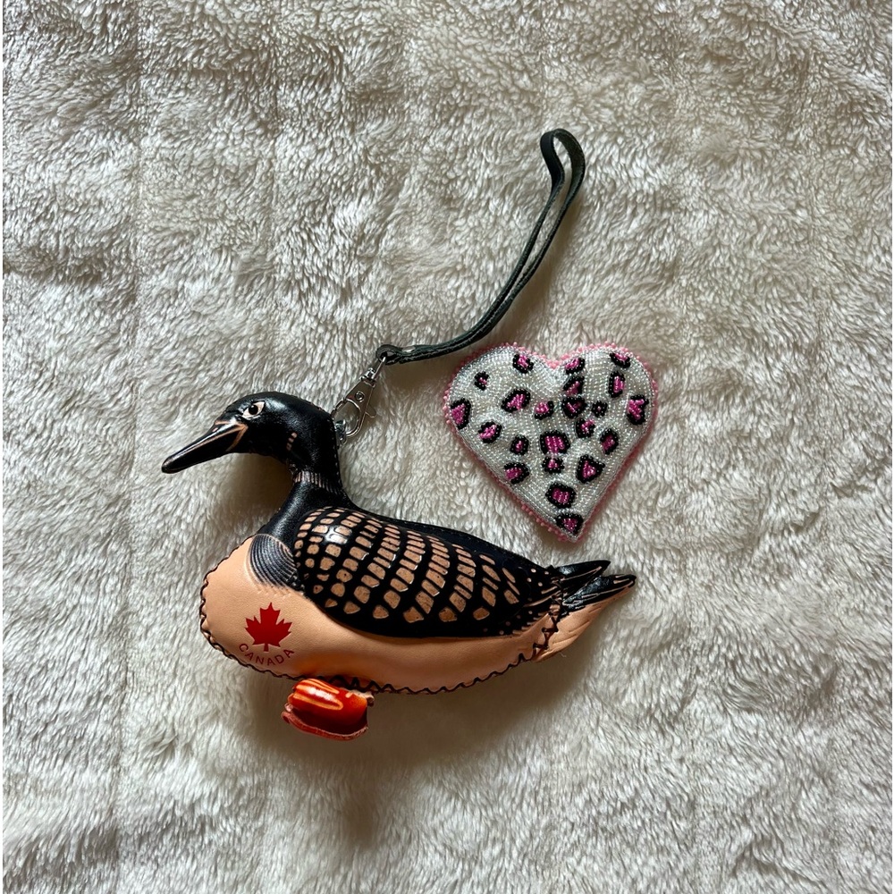 Leather Loon Wristlet Change Purse Canadian Souvenir
